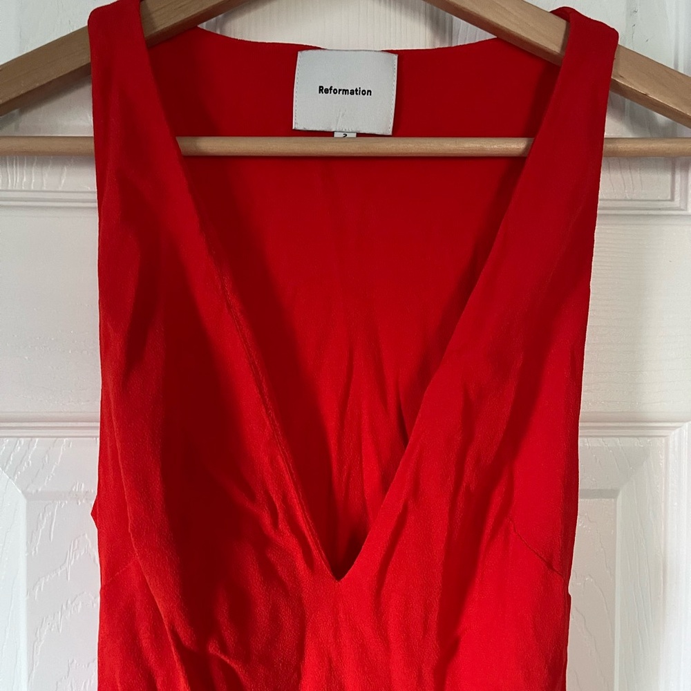 Reformation Siana Sleeveless Orange Red Dress